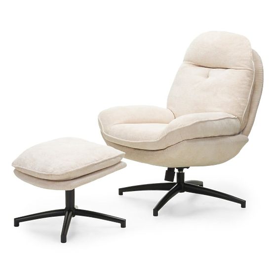 Chaise pivotante avec repose-pieds Verano beige