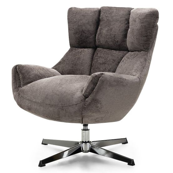Chaise pivotante Bolzano, brun-gris/pieds chromés