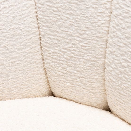 Chaise pivotante Casablanca blanche, bouclé