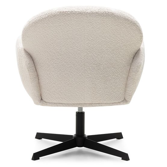 Chaise pivotante Casablanca blanche, bouclé