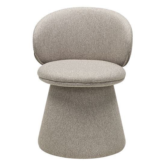 Chaise pivotante Chamil beige-gris, arrondie