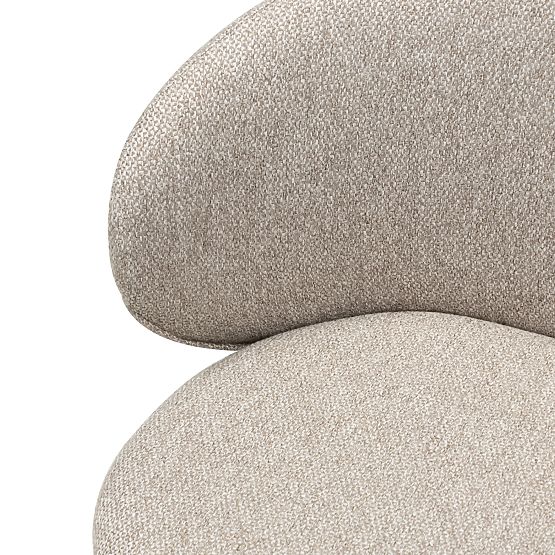 Chaise pivotante Chamil beige-gris, arrondie