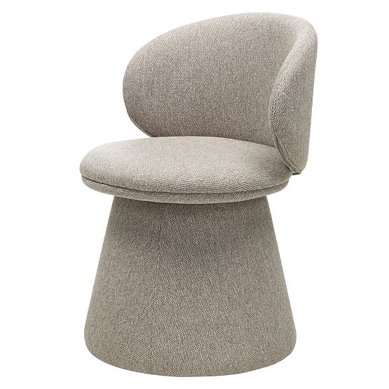 Chaise pivotante Chamil beige-gris, arrondie