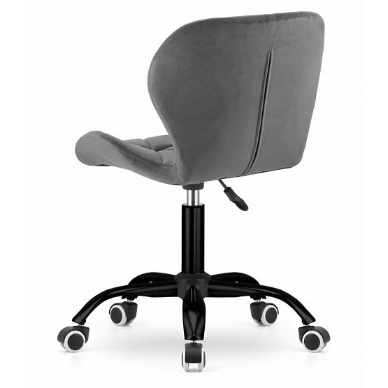 Chaise pivotante de bureau avec dossier large en velours gris foncé