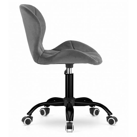 Chaise pivotante de bureau avec dossier large en velours gris foncé