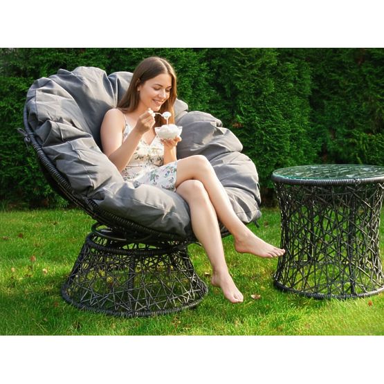 Chaise pivotante en technorattan gris TWIST