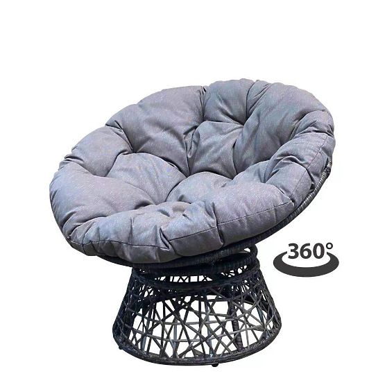 Chaise pivotante en technorattan gris TWIST