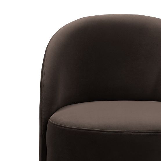 Chaise pivotante Enzo, formes arrondies, chocolat/espresso, velours