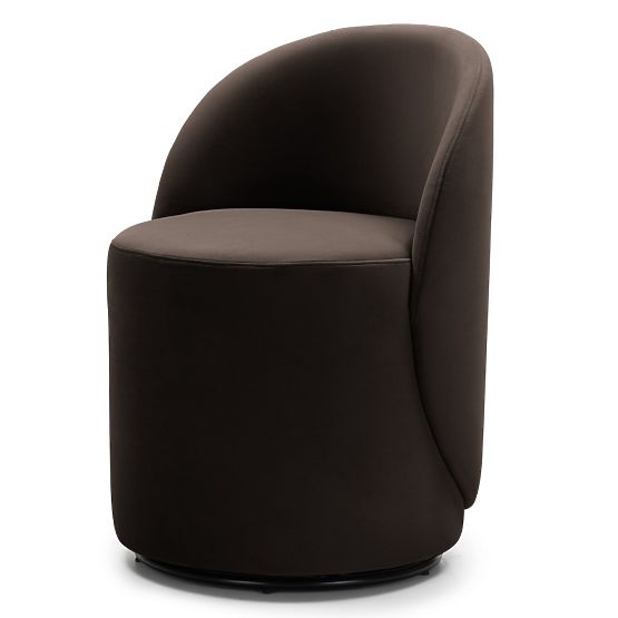 Chaise pivotante Enzo, formes arrondies, chocolat/espresso, velours
