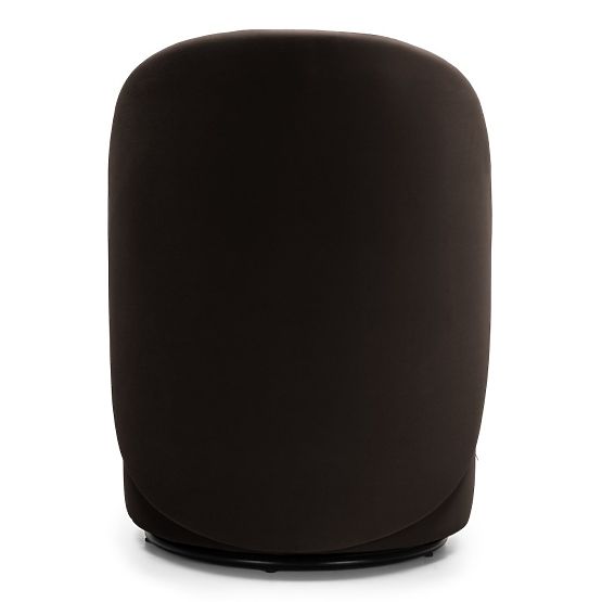 Chaise pivotante Enzo, formes arrondies, chocolat/espresso, velours