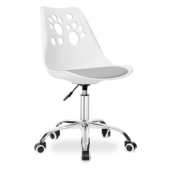 Chaise pivotante Grover blanc-gris