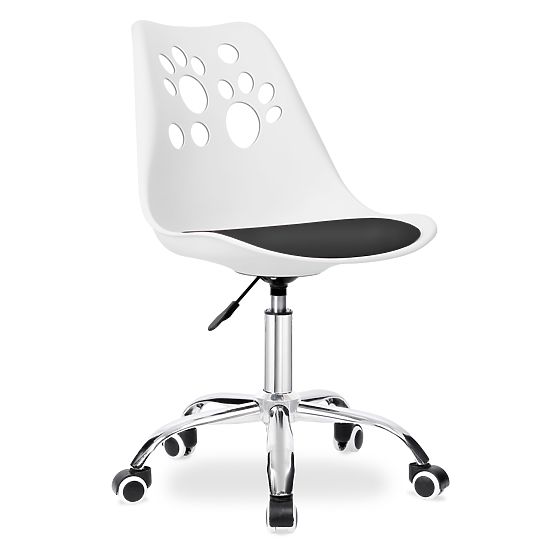 Chaise pivotante Grover blanc-noir