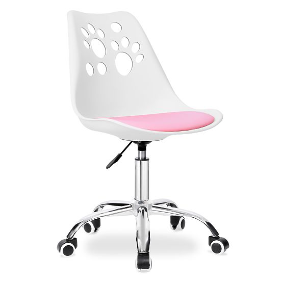 Chaise pivotante Grover blanc-rose