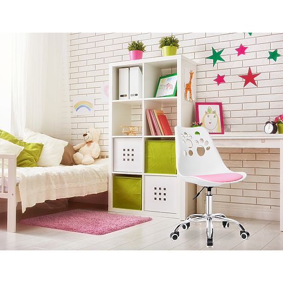 Chaise pivotante Grover blanc-rose