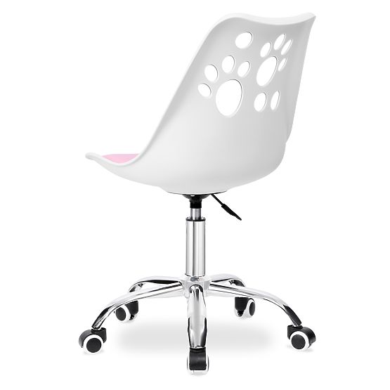 Chaise pivotante Grover blanc-rose