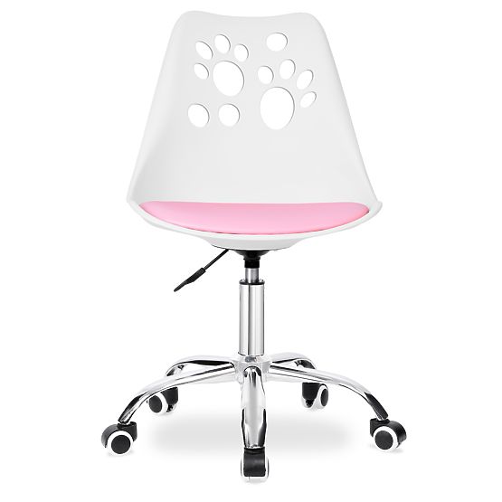Chaise pivotante Grover blanc-rose