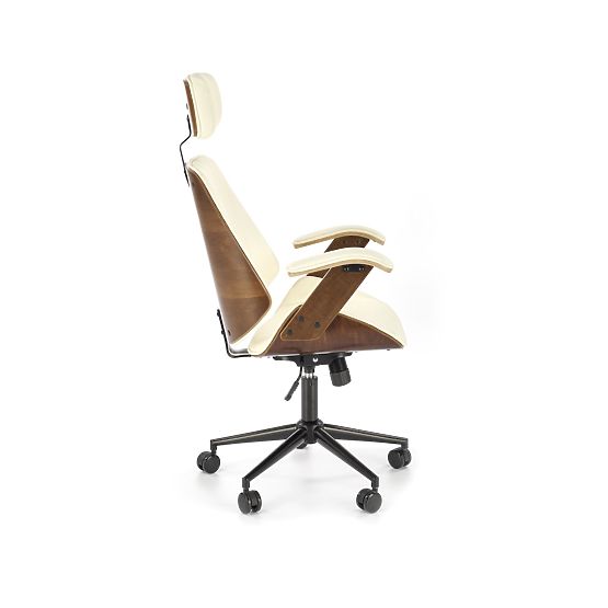 Chaise pivotante IGNAZIO, noyer-crème (1p=1pc)