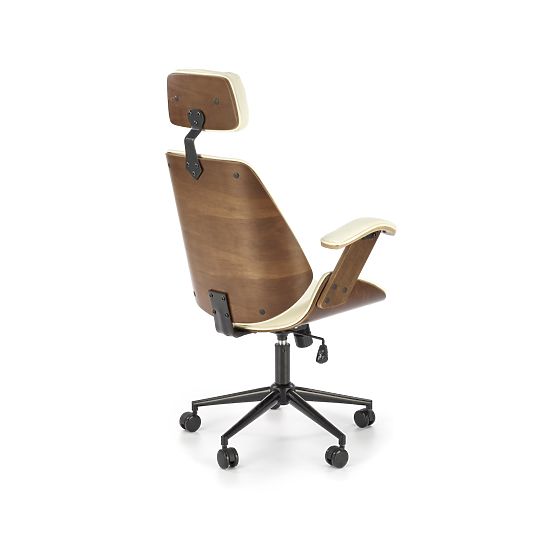 Chaise pivotante IGNAZIO, noyer-crème (1p=1pc)