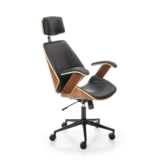 Chaise pivotante IGNAZIO, noyer-noir (1p=1pc)