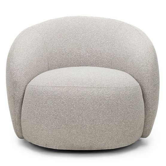 Chaise pivotante Nambi beige-gris, formes arrondies