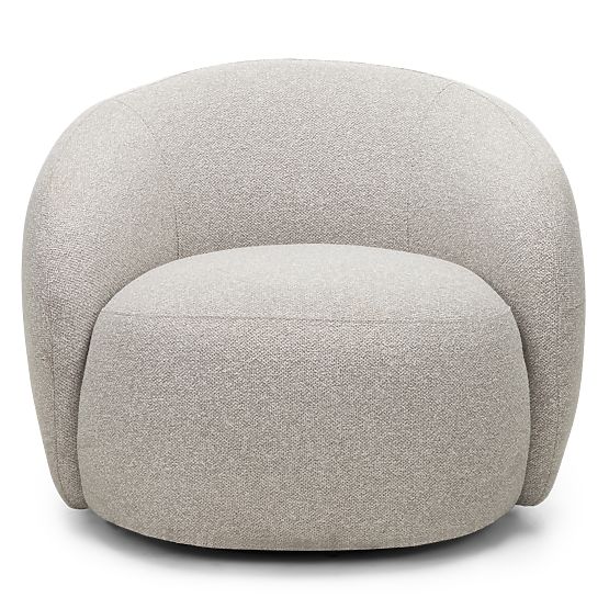 Chaise pivotante Nambi beige-gris, formes arrondies