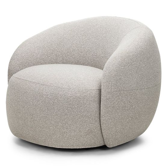 Chaise pivotante Nambi beige-gris, formes arrondies