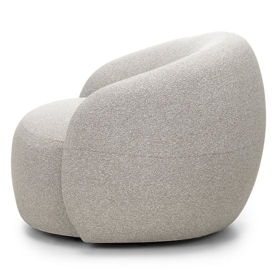 Chaise pivotante Nambi beige-gris, formes arrondies