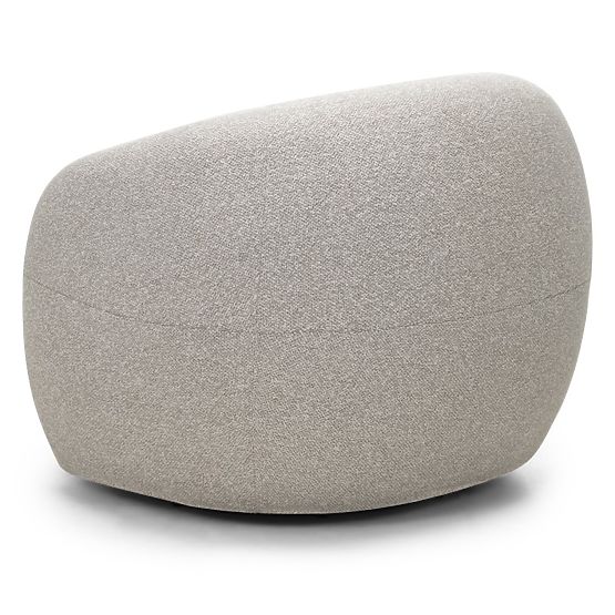 Chaise pivotante Nambi beige-gris, formes arrondies