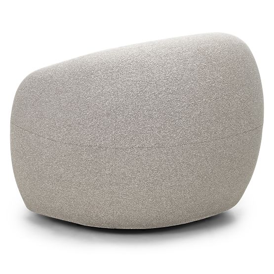 Chaise pivotante Nambi beige-gris, formes arrondies