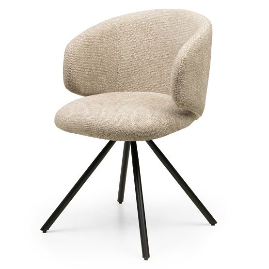 Chaise pivotante Pearl moka, pieds noirs
