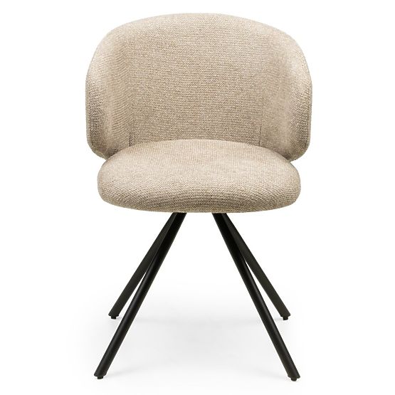 Chaise pivotante Pearl moka, pieds noirs
