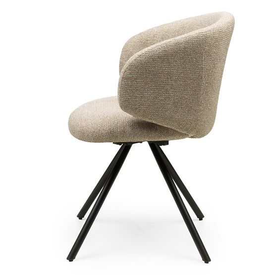 Chaise pivotante Pearl moka, pieds noirs