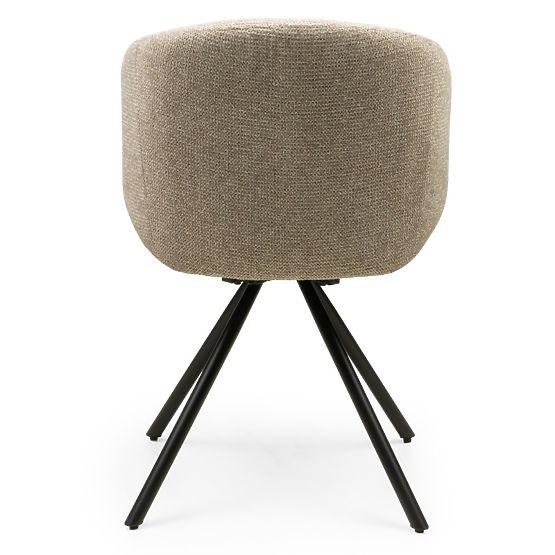 Chaise pivotante Pearl moka, pieds noirs