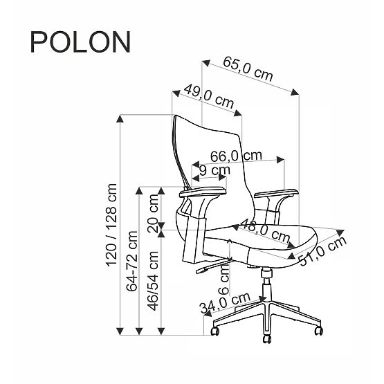 Chaise pivotante POLON noire (1p=1 pièce)