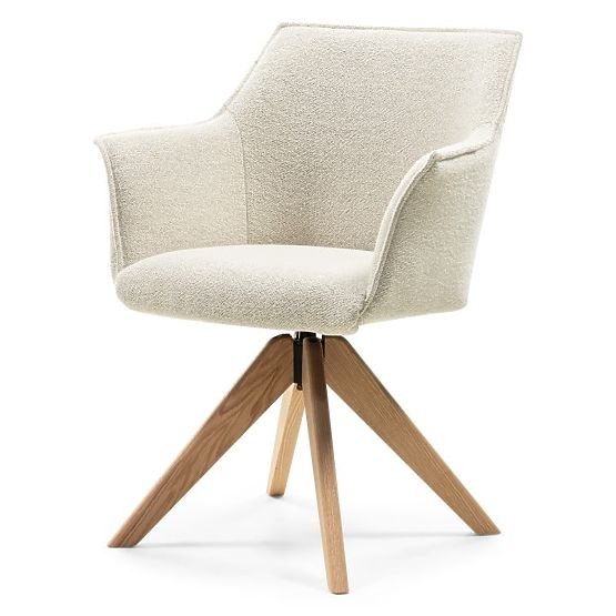 Chaise pivotante Positano crème, chêne