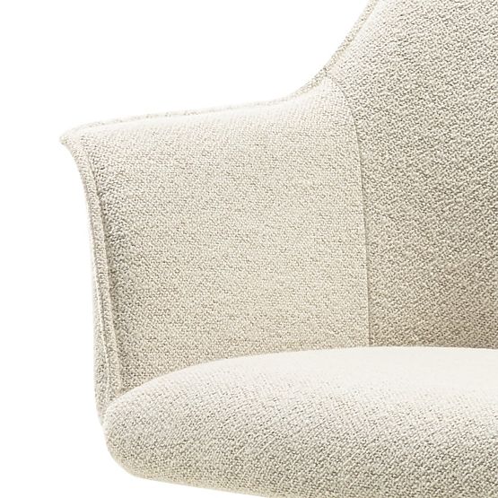 Chaise pivotante Positano crème, chêne
