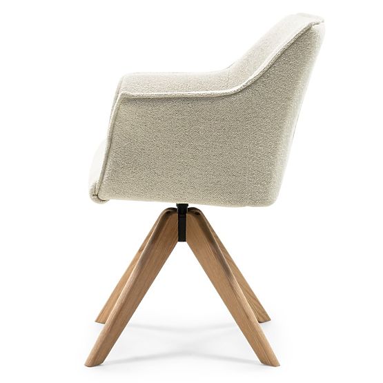 Chaise pivotante Positano crème, chêne