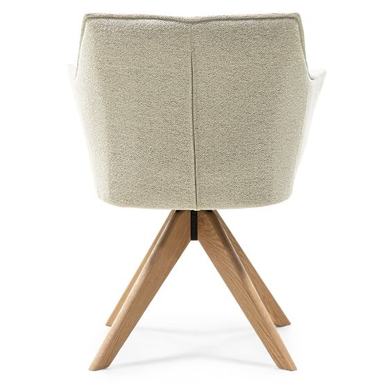 Chaise pivotante Positano crème, chêne