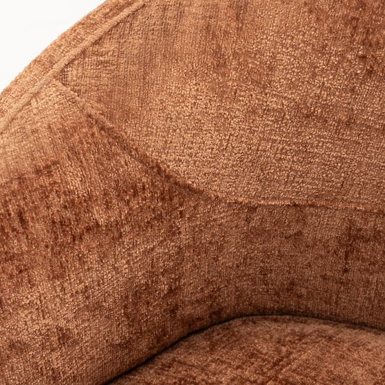 Chaise pivotante Rumble cuivre, forme arrondie