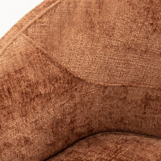 Chaise pivotante Rumble cuivre, forme arrondie