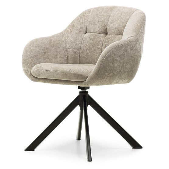 Chaise pivotante Santos beige clair/pieds noirs