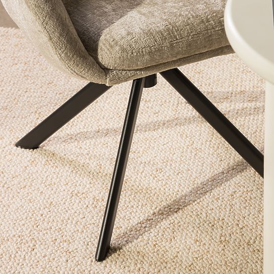 Chaise pivotante Santos beige clair/pieds noirs