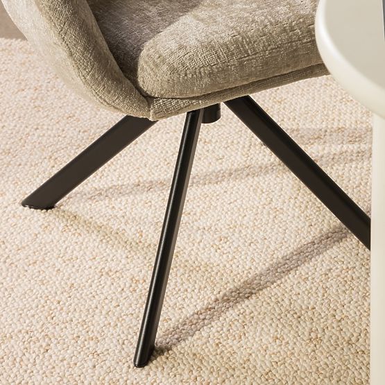 Chaise pivotante Santos beige clair/pieds noirs