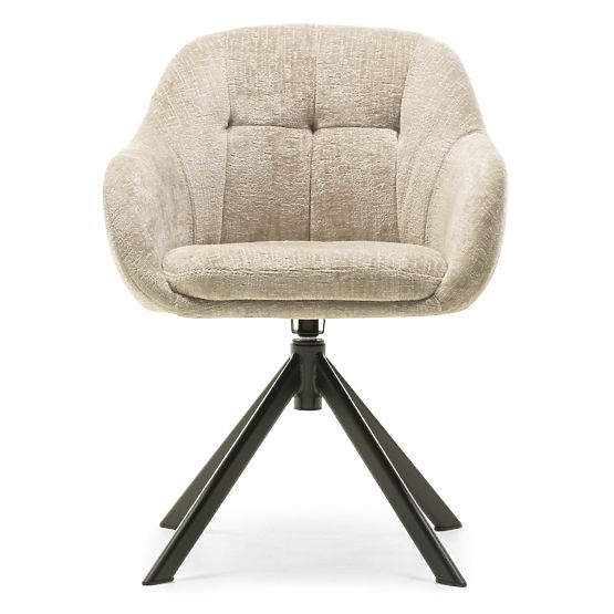 Chaise pivotante Santos beige clair/pieds noirs