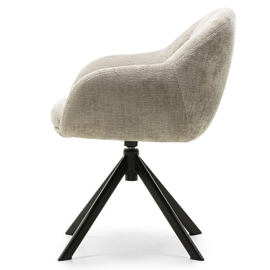 Chaise pivotante Santos beige clair/pieds noirs