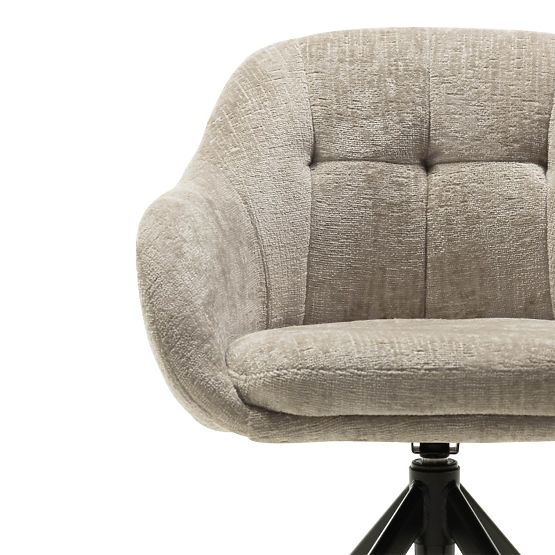 Chaise pivotante Santos beige clair/pieds noirs