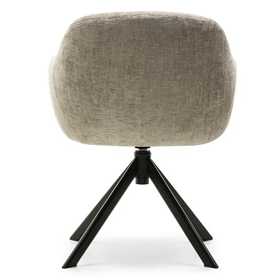 Chaise pivotante Santos beige clair/pieds noirs
