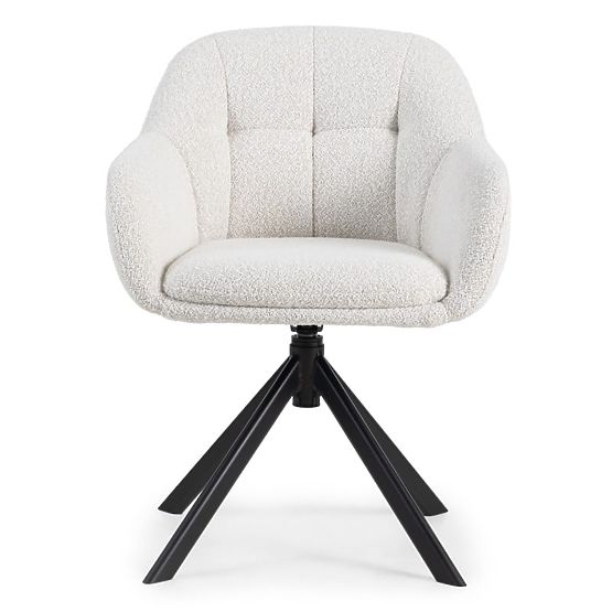 Chaise pivotante Santos beige-crème/pieds noirs