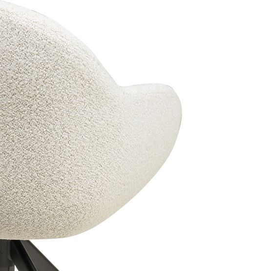 Chaise pivotante Santos beige-crème/pieds noirs