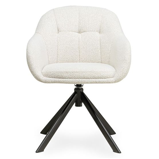 Chaise pivotante Santos beige-crème/pieds noirs
